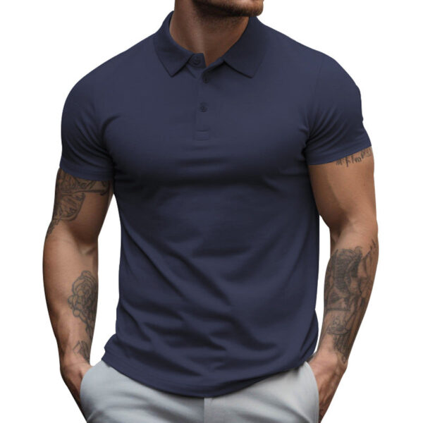 Polo de hombre de manga corta slim fit en algodón - Imagen 4